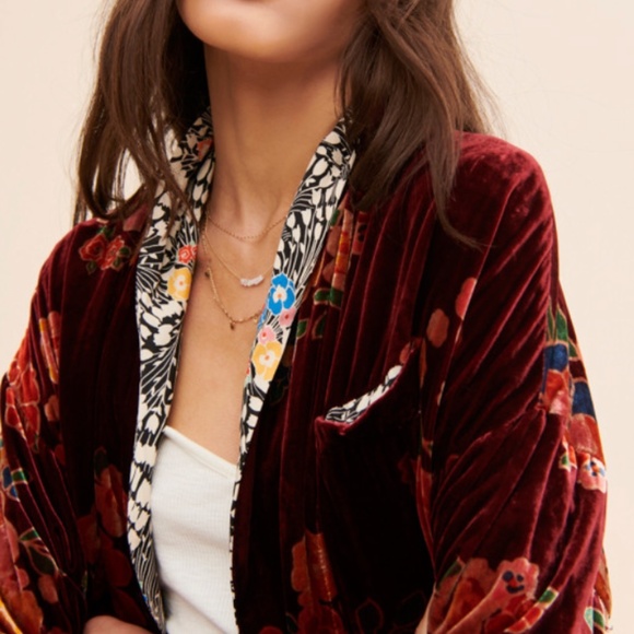 Free People Velvet Wild Nights Duster Sz S - Picture 2 of 6
